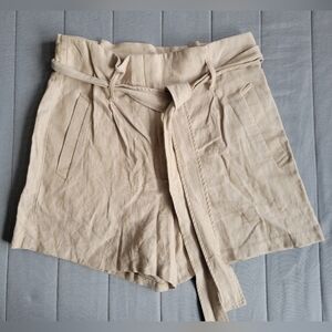 Express High Waist Beige Shorts with Belt